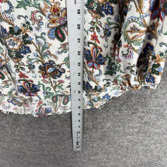 Miss Love Blouse Women S Small White Floral V-Neck Long Sleeve Pullover Casual - Picture 6 of 7